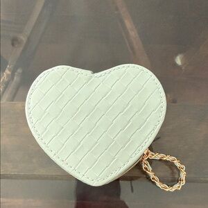 Target Heart-Shaped Woven Jewelry Case - light blue